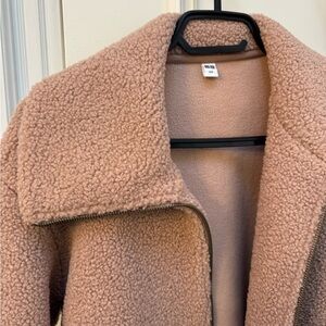 Uniqlo Women's Pink Teddy Jacket
